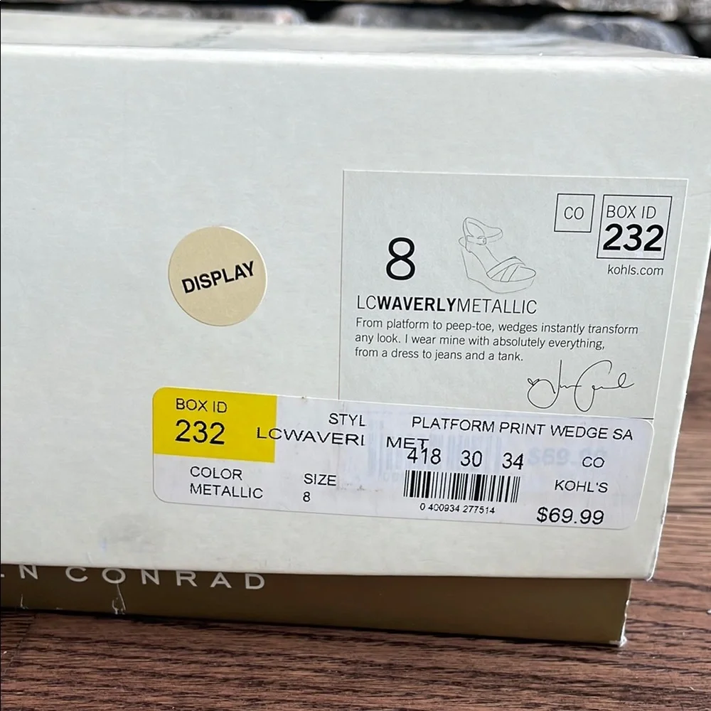 Lauren Conrad Waverly Metallic Wedge Sandals - Picture 9 of 9